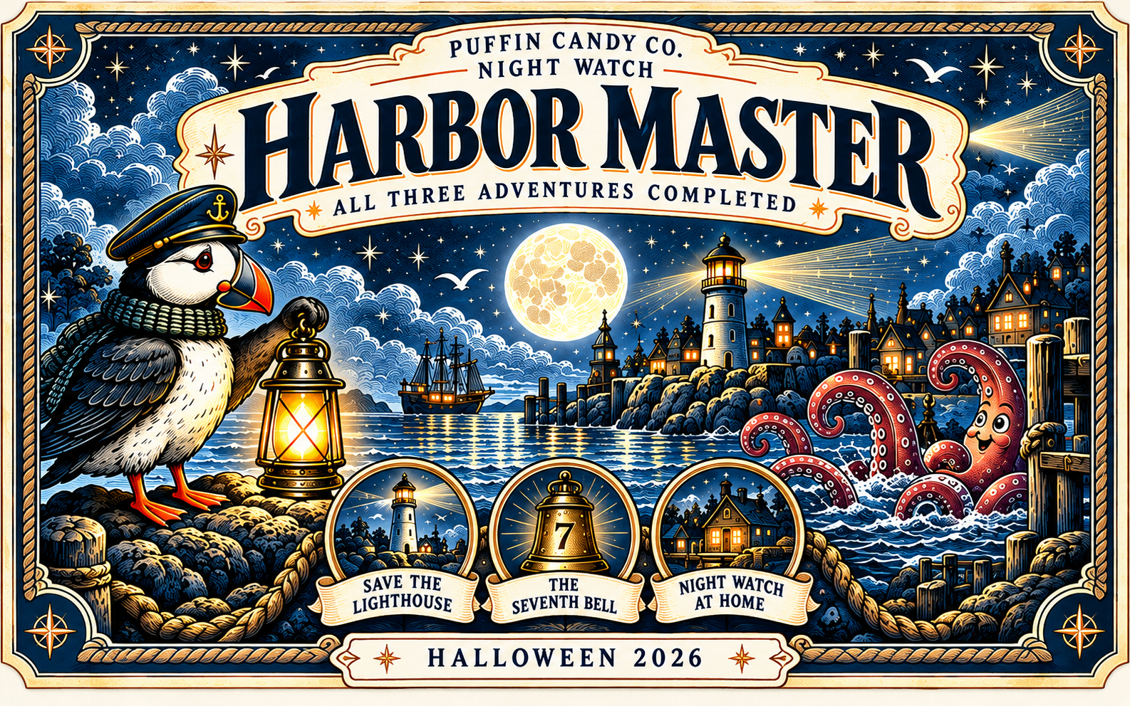 Harbor Master keepsake: Captain Pip, the lighthouse, the seventh bell and the home harbor